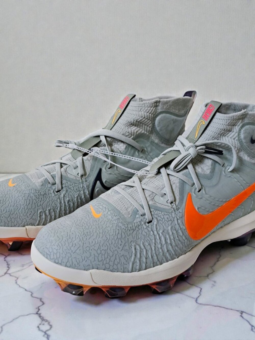 Nike Men's Alpha Huarache NXT MCS Baseball Cleats Grey/ Orange Sz 15 NWOTB